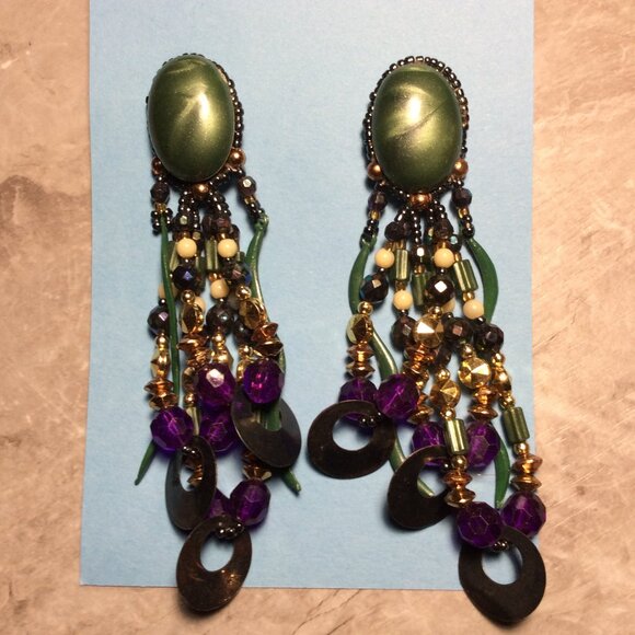 Totally Tubular Treasures from the 80s! Big Bold Fab Earrings Vintage Retro Gem - Picture 5 of 5